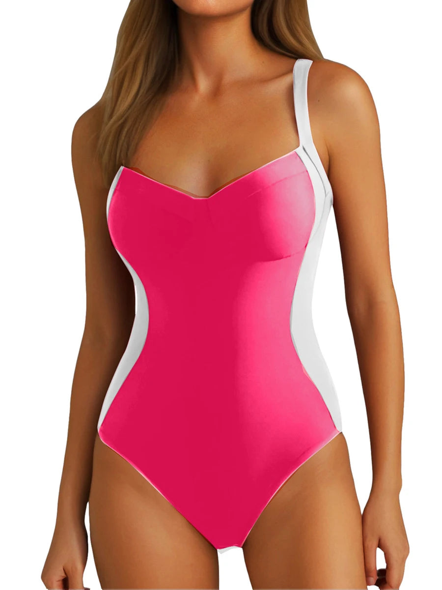 2025 Strappy Swimsuit Women One Piece Solid Slim Swimwear Female Bathers Bathing Swimming Swim Suit Beachwear XXL
