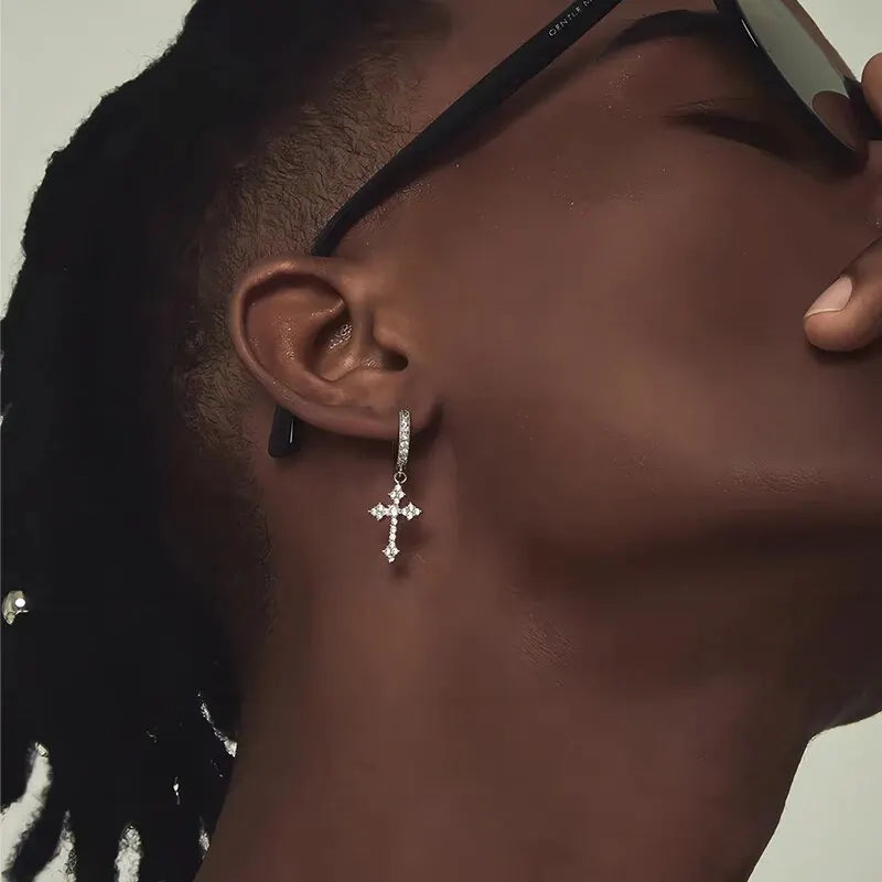 Classic Cross Point-Drill Crystal Exquisite White Color Earrings For Women Jewelry Gifts