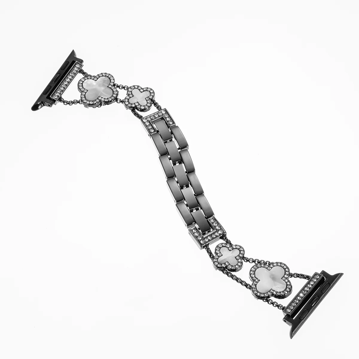 Diamond Four-leaf Clover Metal Strap for Apple Watch Ultra2 49mm 46mm 44/42/41/40/38mm Band for Iwatch Series10 987SE6 Bracelets