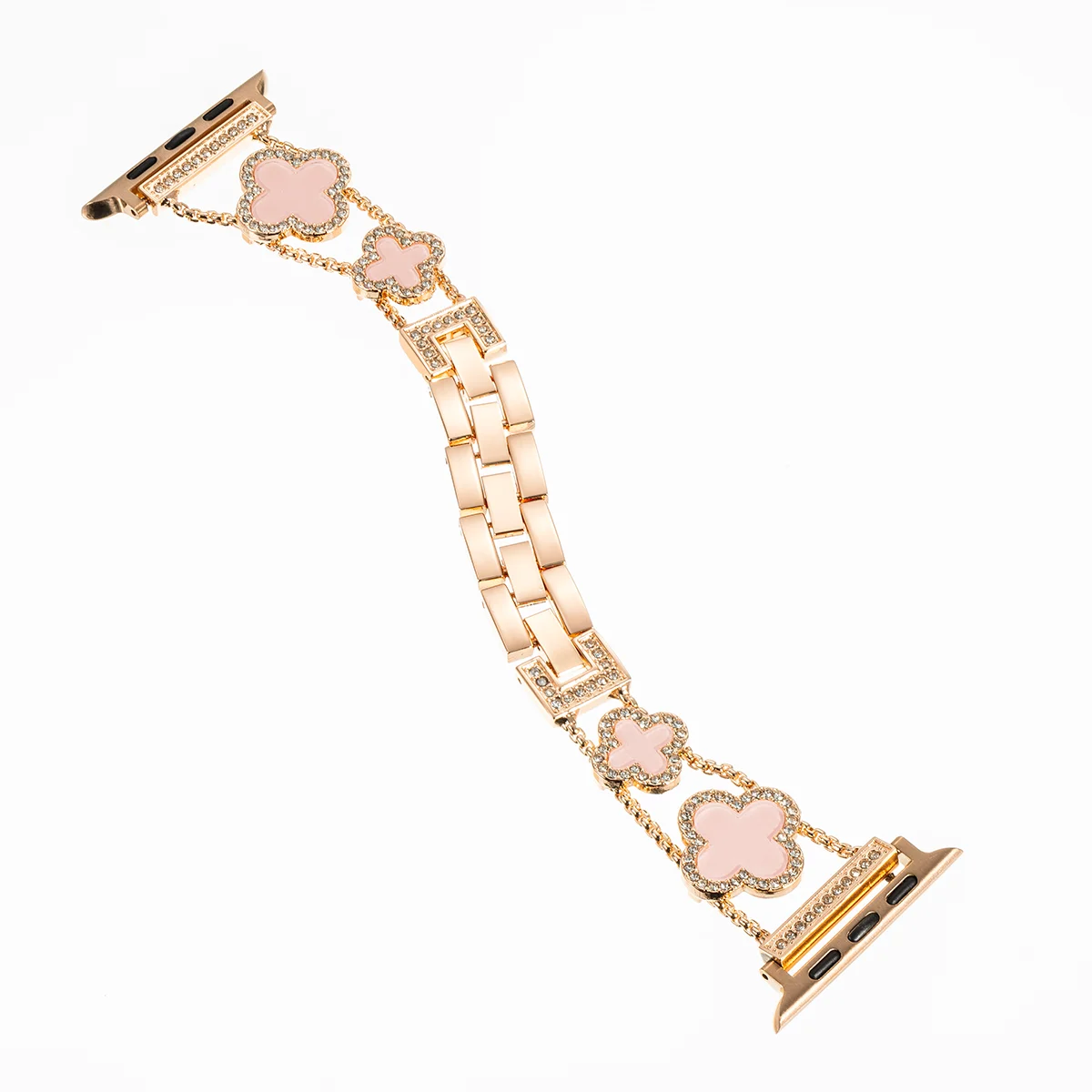 Diamond Four-leaf Clover Metal Strap for Apple Watch Ultra2 49mm 46mm 44/42/41/40/38mm Band for Iwatch Series10 987SE6 Bracelets