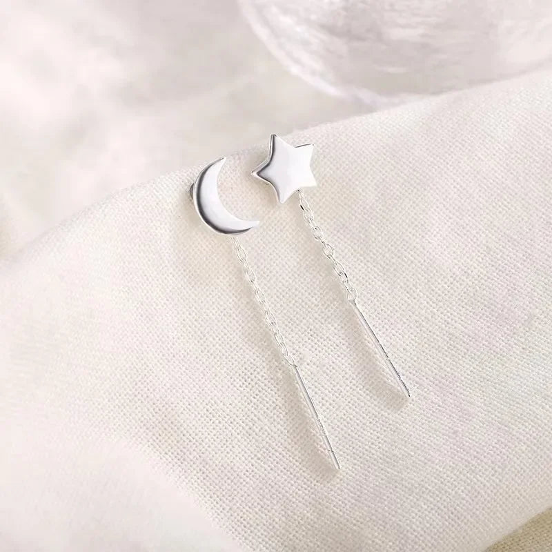 French Luxury Sweet Romantic Long Zircon Tassel Twisted Earrings for Women Jewelry Gift