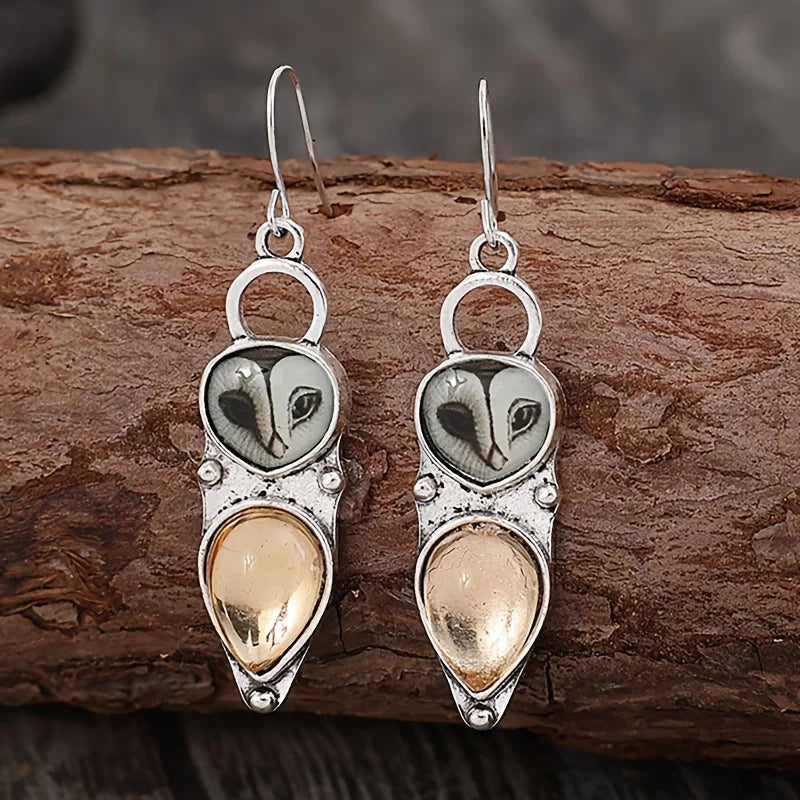 1PC Bohemian Retro Owl Pendant Earrings, Personalized Women's Earrings, Retro Women's Fashion