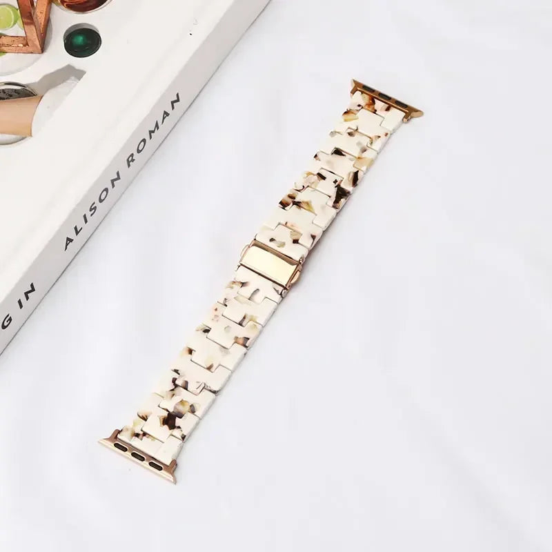 Luxury Resin strap for Apple Watch Ultra 2 Band 49mm 45mm 41mm 40mm 44mm 38mm 42mm Link bracelet iwatch series 9 7 8 6 se 5 4 3