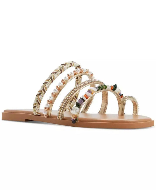 ALDO | Women's Lindya Embellished Strappy Toe-Loop Flat Sandals