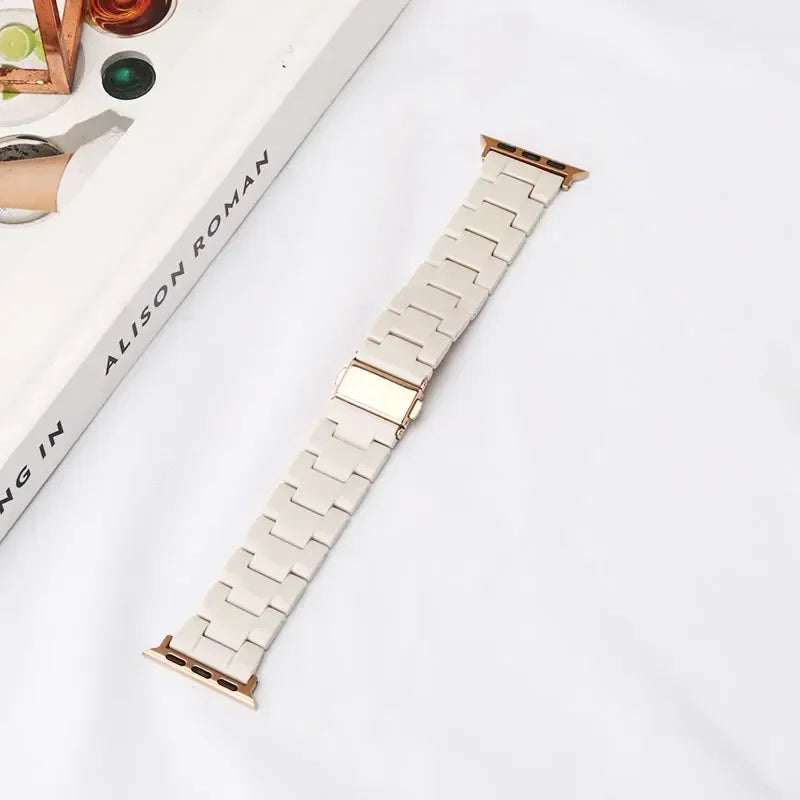 Luxury Resin strap for Apple Watch Ultra 2 Band 49mm 45mm 41mm 40mm 44mm 38mm 42mm Link bracelet iwatch series 9 7 8 6 se 5 4 3
