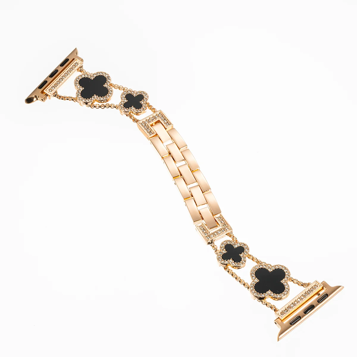 Diamond Four-leaf Clover Metal Strap for Apple Watch Ultra2 49mm 46mm 44/42/41/40/38mm Band for Iwatch Series10 987SE6 Bracelets