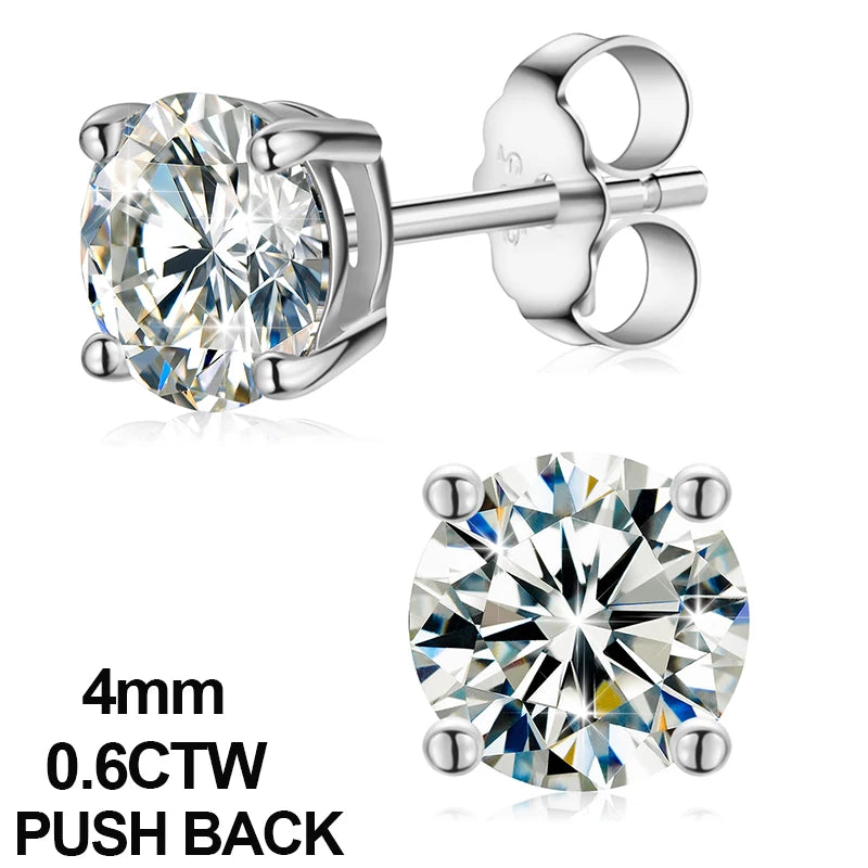 Moissanite Cross Stud Earrings For Women  Jewelry 100% 925 Sterling Silver Sparkling