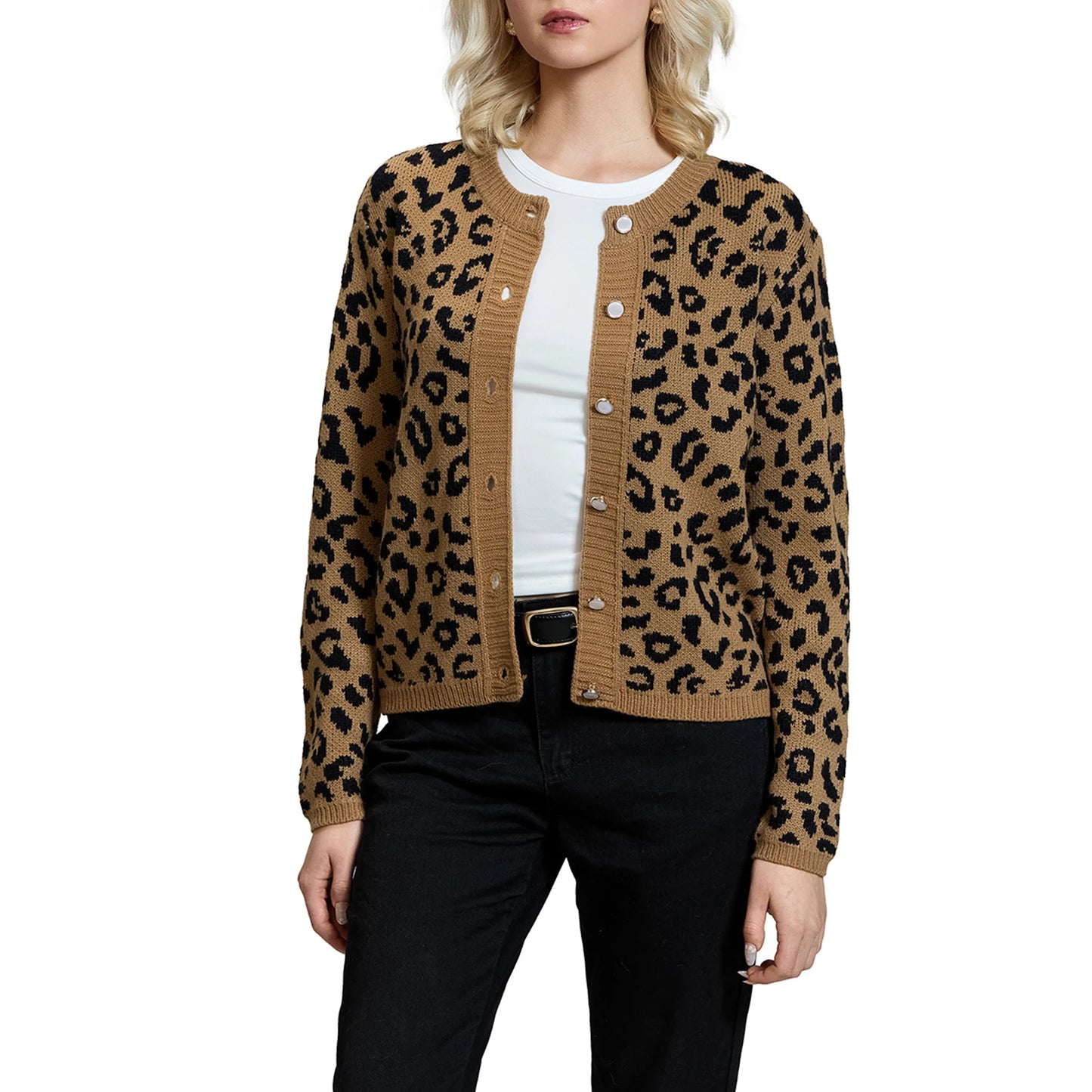 Women s Long Sleeve V-Neck Button Down Cardigan Sweater with Pockets - Cozy Fall Knit Jacket in Solid Color