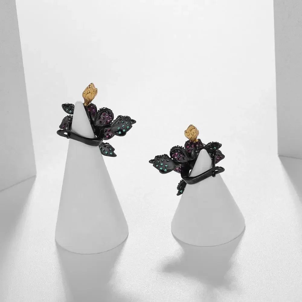 925 Sterling Silver Vintage Earrings Natural Green Agate Gemstone Drop Earrings For Women