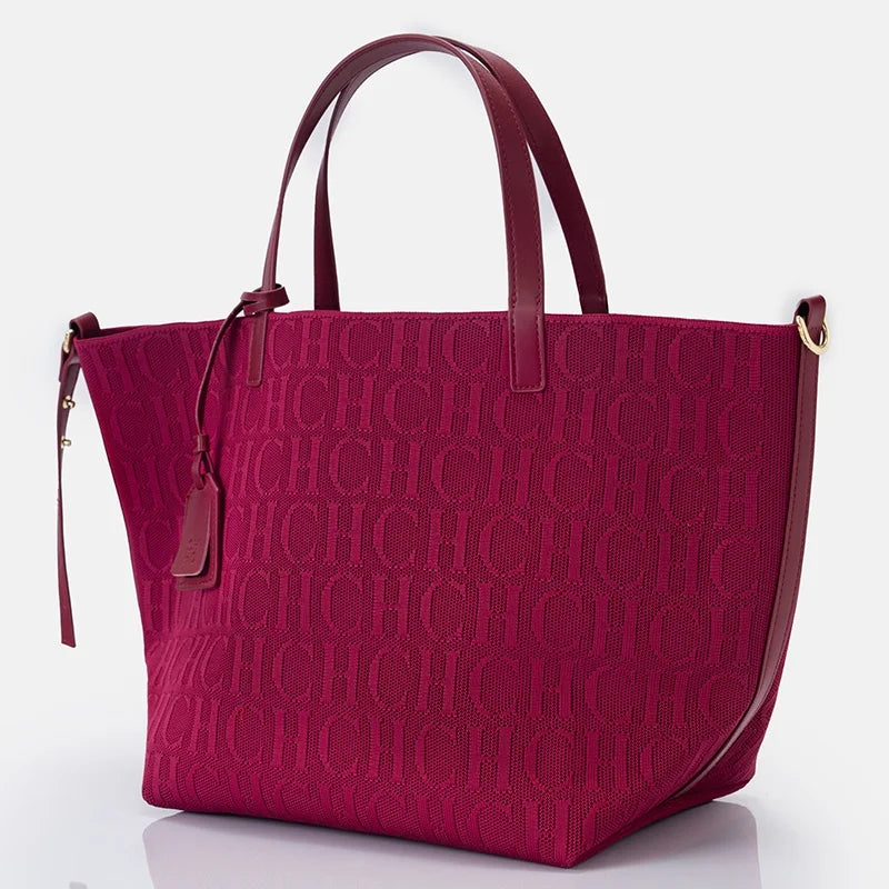 CH Women's Shoulder Bag Large Capacity Daily Commuter Crossbody Pure Colour Versatile Premium Sense Tote Bag Stylish Letter