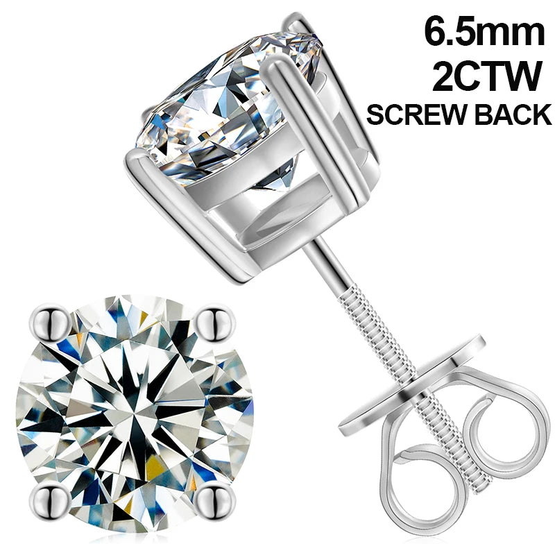 Moissanite Cross Stud Earrings For Women  Jewelry 100% 925 Sterling Silver Sparkling