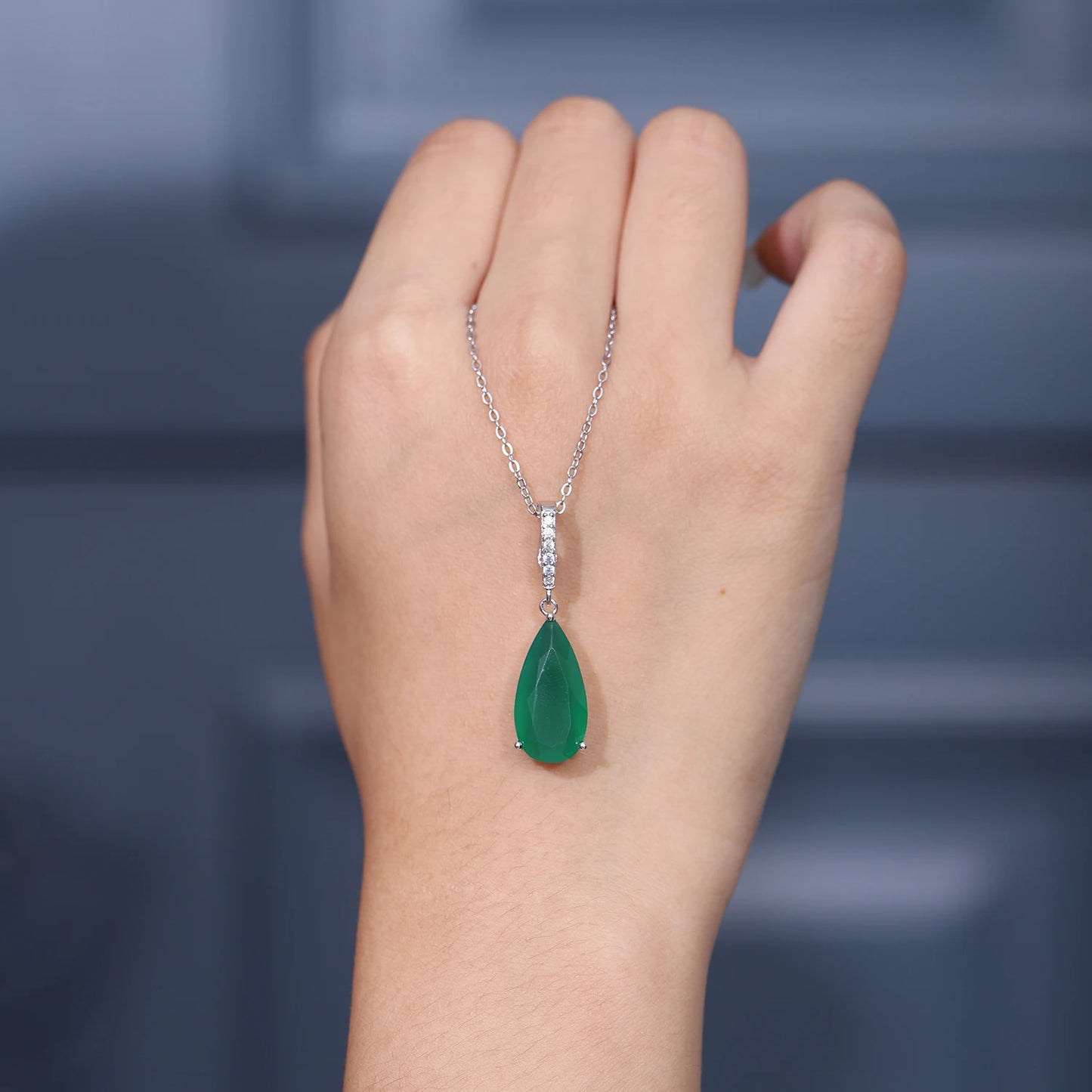 7.89Ct Natural Green Agate Gemstone Pendant  925 sterling Silver Necklaces & Pendants For Women Fine Jewelry