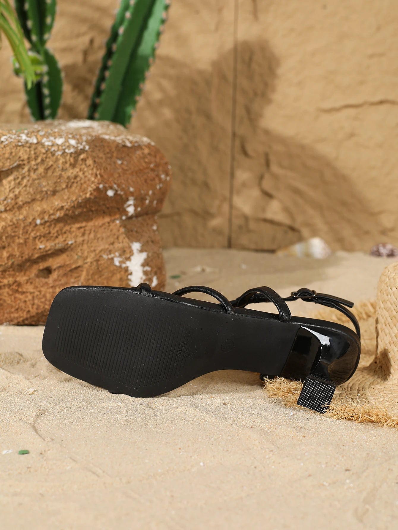 Women's Sandals Square Open Toe Kitten Heels Strappy Ankle Strap Sandals for Women Comfort Dress Party Shoes