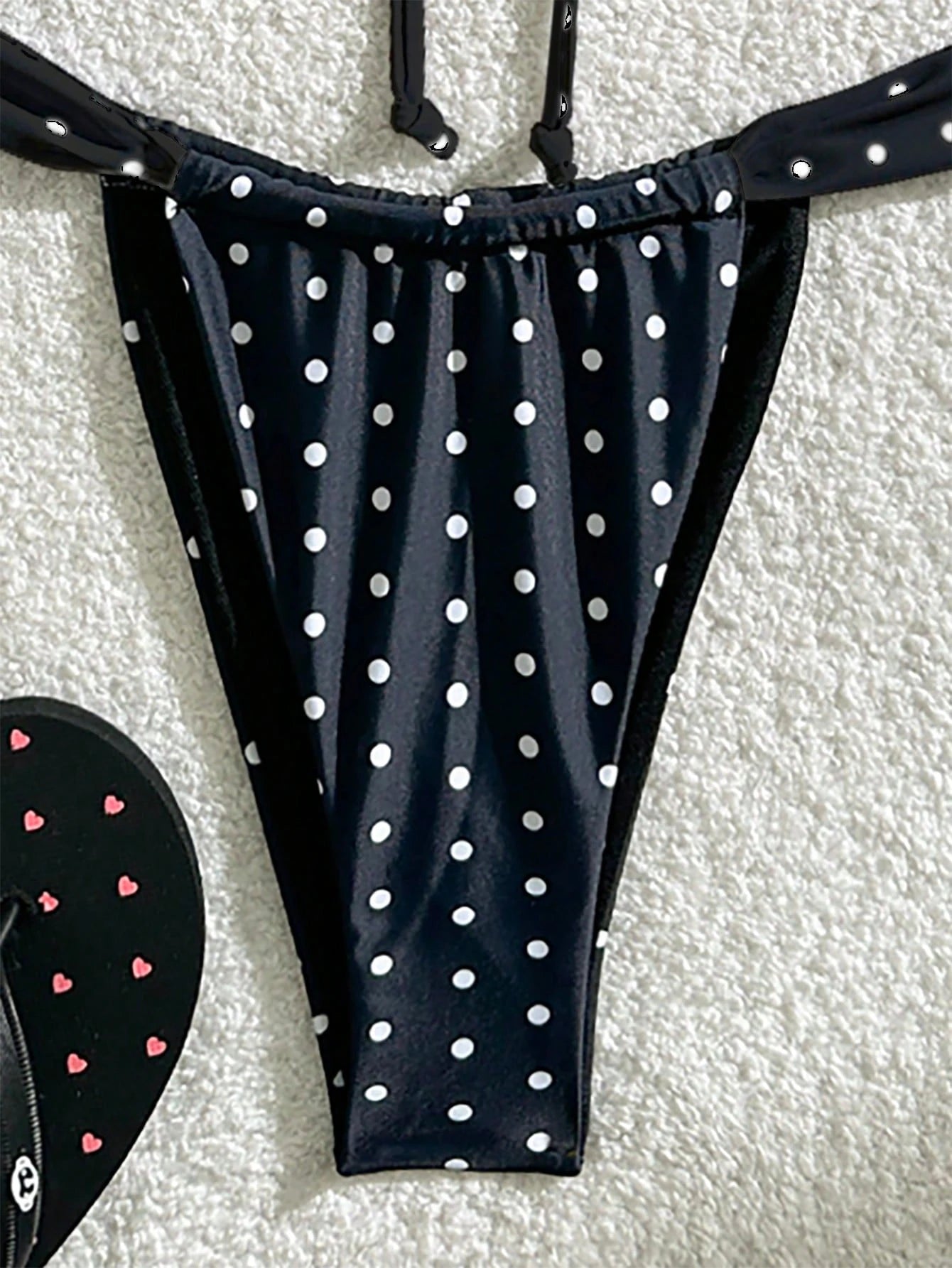 New summer 2025 niche polka dot cool sexy strappy bikini set