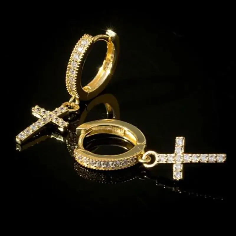 Classic Cross Point-Drill Crystal Exquisite White Color Earrings For Women Jewelry Gifts