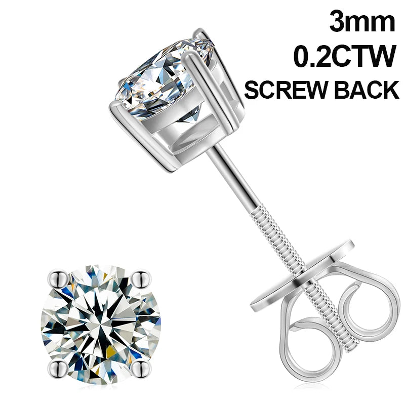 Moissanite Cross Stud Earrings For Women  Jewelry 100% 925 Sterling Silver Sparkling