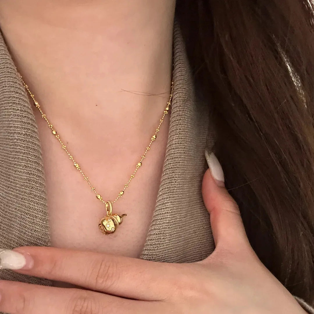 Full diamond star gourd necklace light luxury unique new style exquisite versatile  pendant women