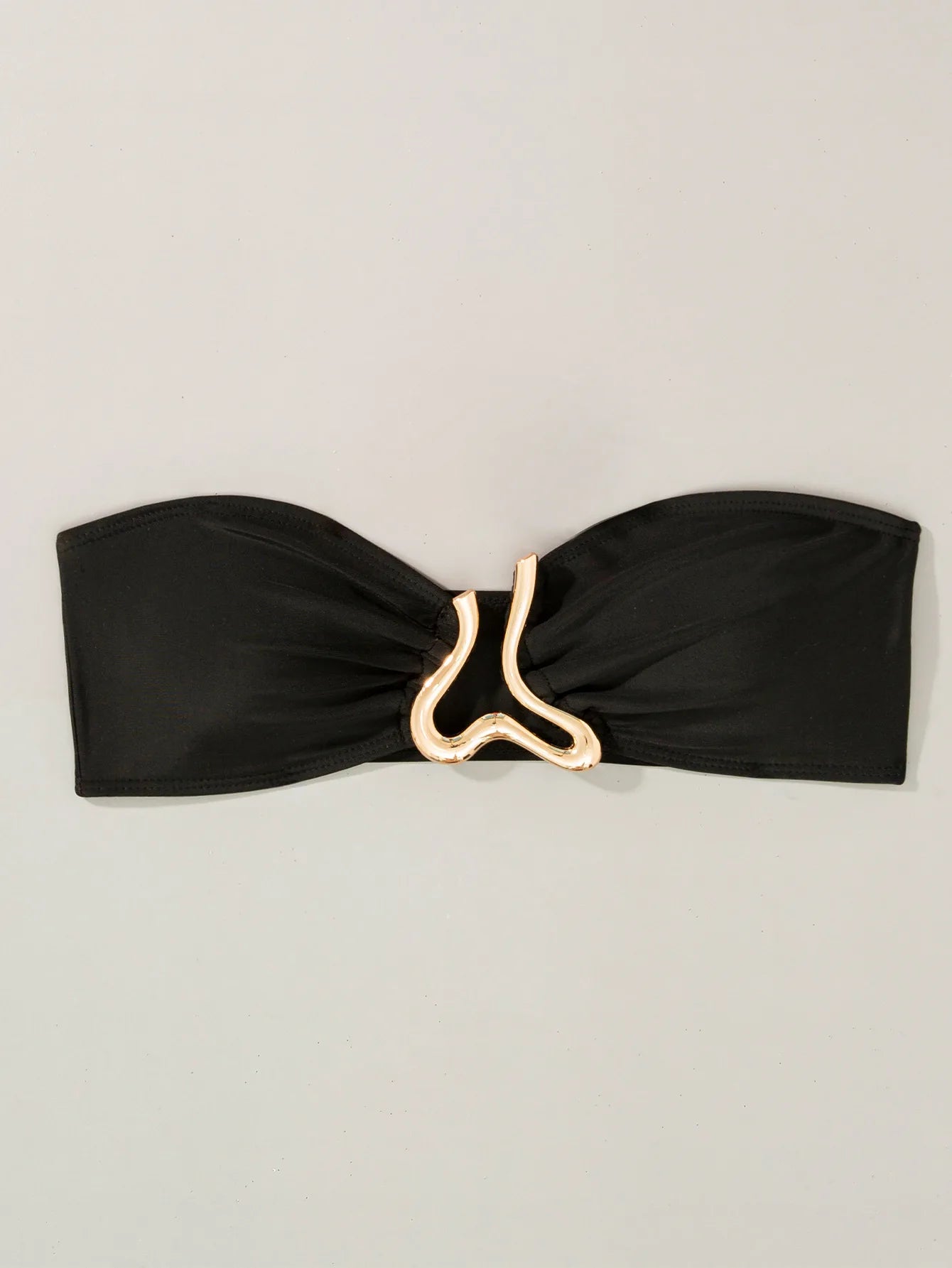 Sexy Solid Strapless Bikini 3 Piece Set Women Metal Split Swimsuit High Waist Beach Skirt 2025 New Summer Swimwear Bikini Set