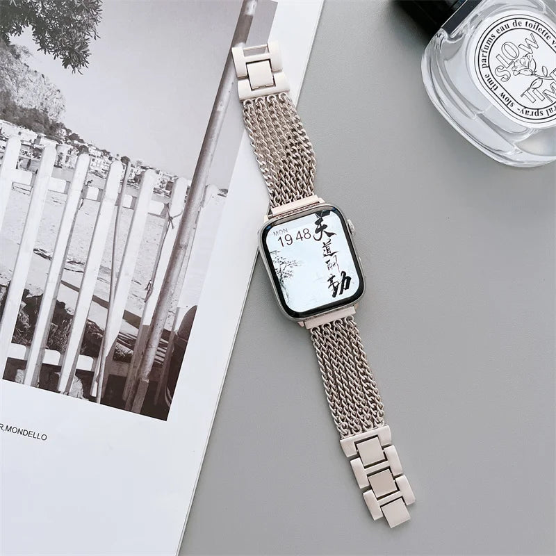 Starlight band for Apple watch 8/Ultra 49mm 40mm 41mm 45mm 44mm 42/38mm Stainless steel bracelet iWatch Serie 7 6 5 4 3 SE strap