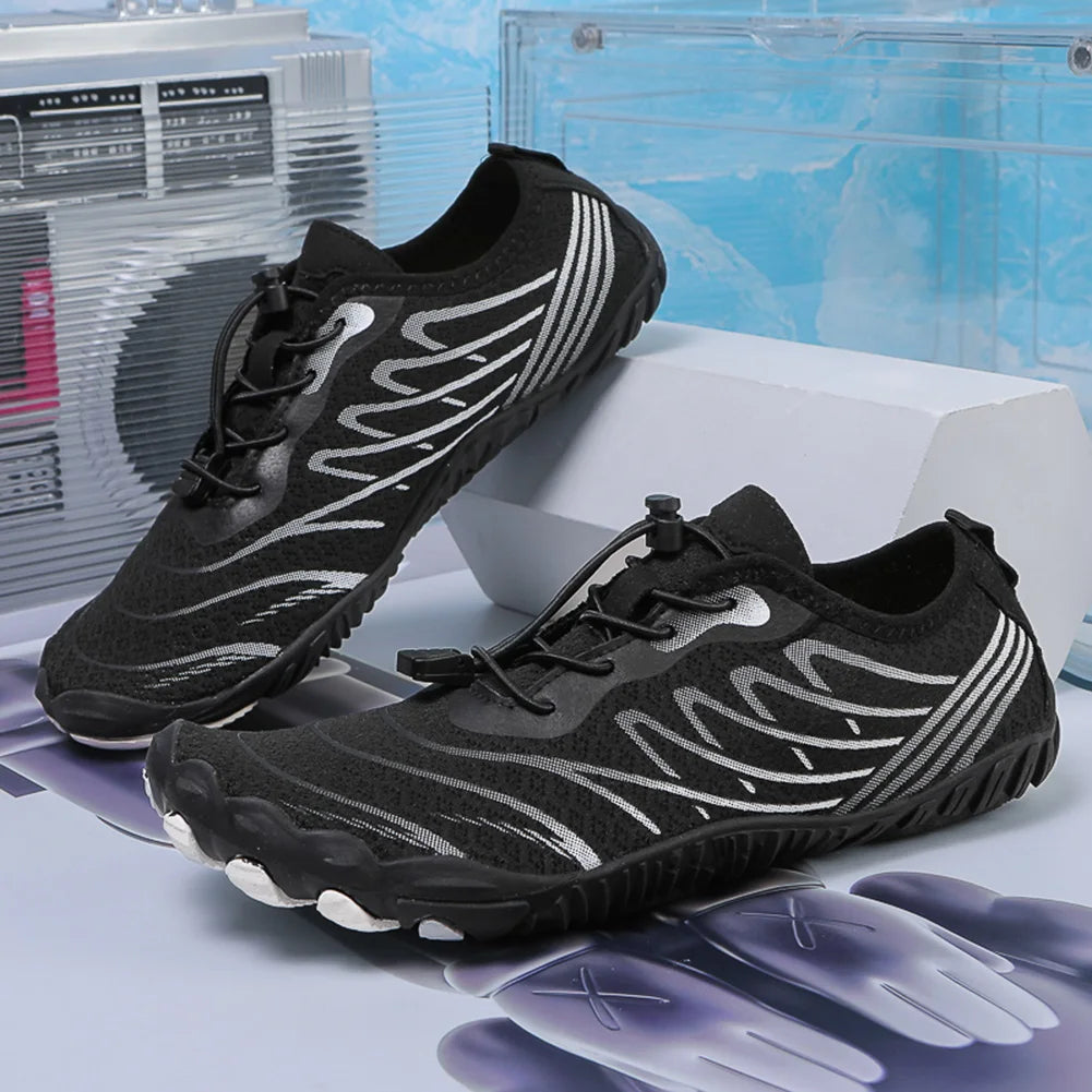 Unisex Man Woman Water Shoes Anti-Non Slip Durable Black Water Barefoot Soft Sole Light Breathable Sport Outdoor Walk Running