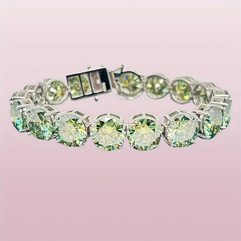 1 piece S925 silver inlaid 85-carat moissanite fashion bracelet, silver weighs 1.41 ounces, noble and domineering retro elegance, birthday gift, holiday gift, preferred