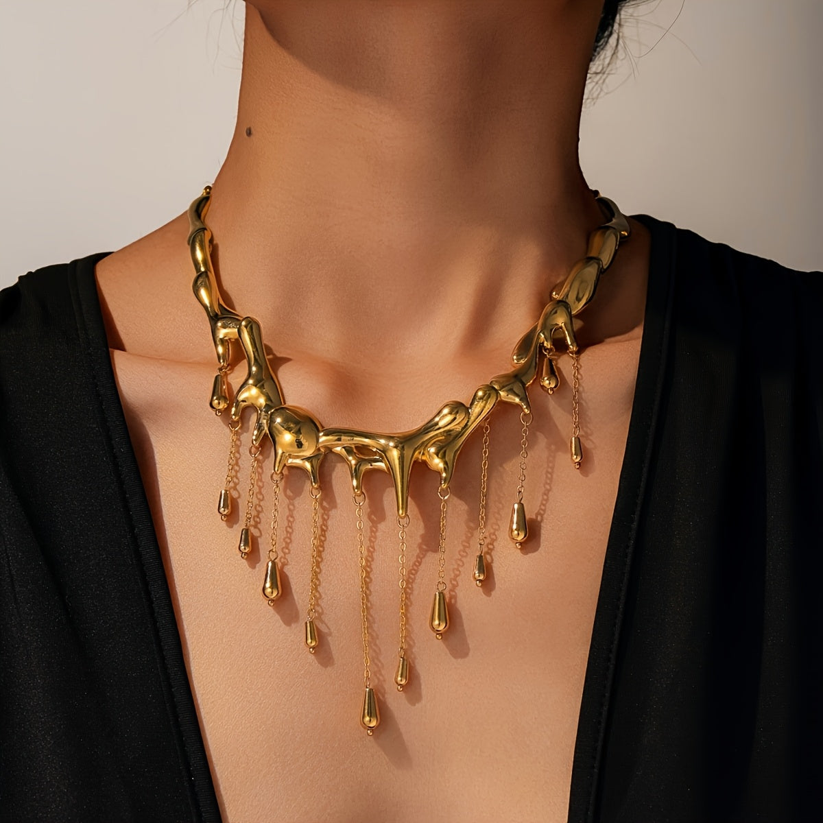 1pc Women'S Boho Sexy Tassel Pendant Necklace, Zinc Alloy, Long Chain, No Stone, for Party and Banquet Occasion