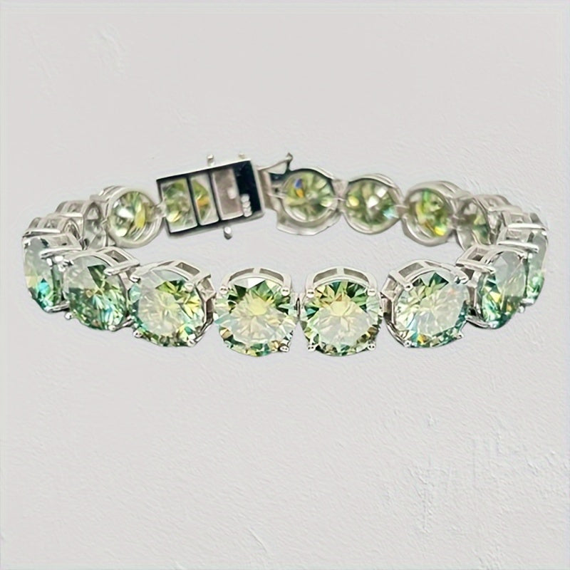 1 piece S925 silver inlaid 85-carat moissanite fashion bracelet, silver weighs 1.41 ounces, noble and domineering retro elegance, birthday gift, holiday gift, preferred